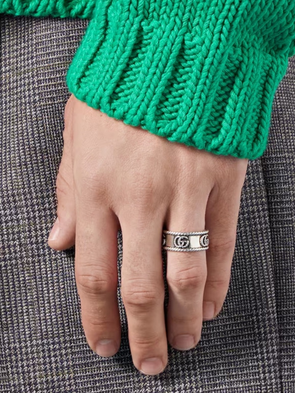 Gucci GG Marmont Band Wide 925 Ring Sterling Silver 6.75 14 NEW - Picture 4 of 17